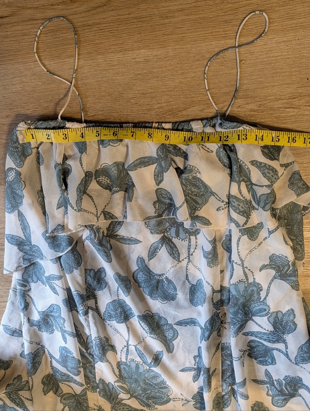 Free People NWOT Ruffle Midi Circular Dress in Teal Floral Combo sz SML - Picture 4 of 7
